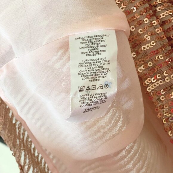 LOFT Sequin Shell – Metallic Champagne Pink – SZ L - Picture 6 of 6